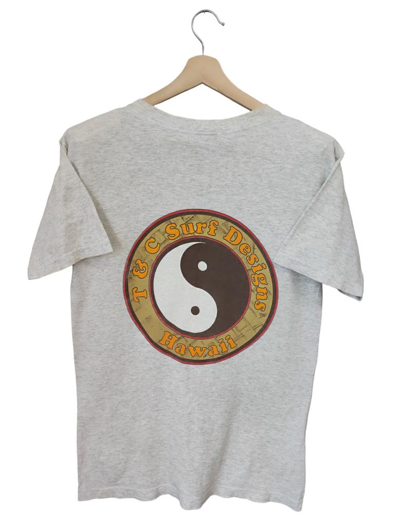 80s Vintage Ying Yang Town & Country Surf Skate Store Shop T and C Aloha Hawaii Hang Loose Surfing Town and Country Hawaii Shirt Medium USA