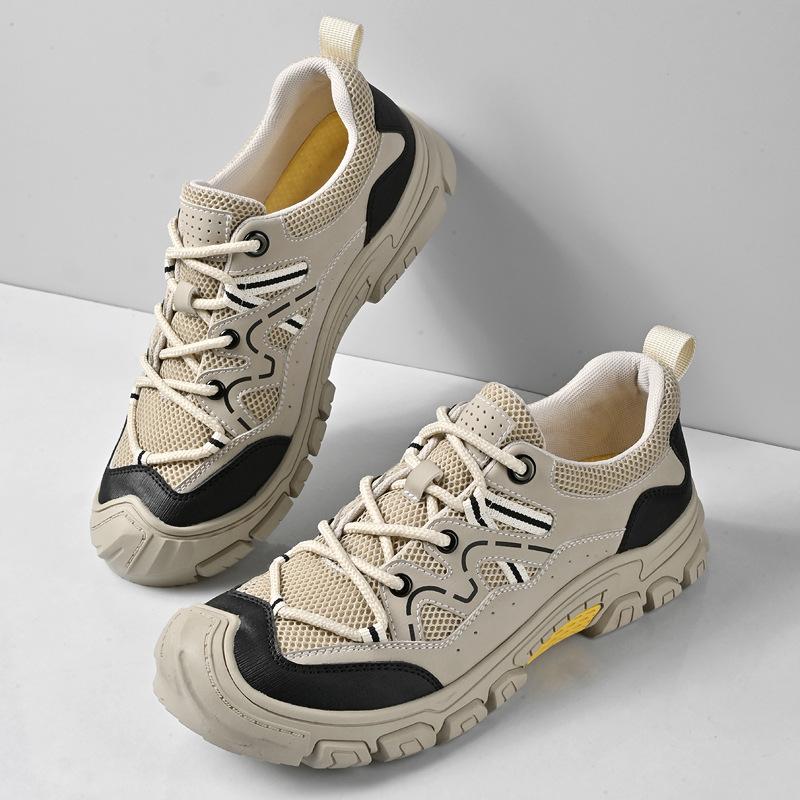 Men's Wearable Grip Hundred Slip Resistant Casual Multi-Season Trial Sneakers - Lightweight Mesh Breathable Sneakers
