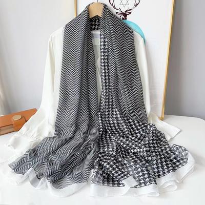 Sciarpa Lunga Estiva in Seta Sciarpe Avvolgenti Donna Stole da Spiaggia Pashmina Sciarpe da Testa Floreali da Donna Fascia per Capelli Femminile Echarpe