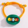 1Pcs Stylish Two Tone Handmade Rope Bracelet Adjustable Wrist Chain With Pig Nose Charm Jewelry Accessory For Women