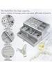 Acrylic Velvet Jewelry Organizer with 3 Drawers Stackable Display Storage Earrings Necklace Bracelets Box Holder Case for Women