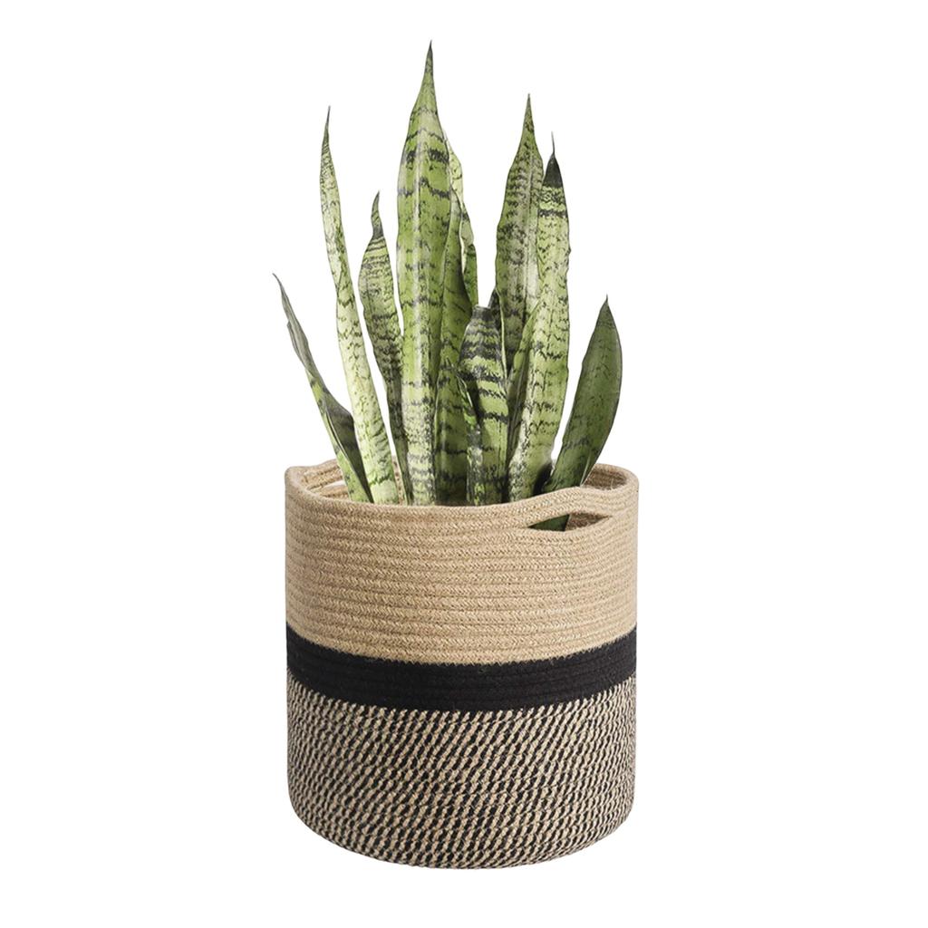 Woven Flower Baskets, Handmade Woven Baskets, Green Plant Floor Pots, Straw Woven Flower Pots