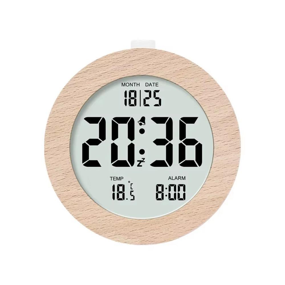 Nordic Style Multifunctional Electronic Clock Round/Square LCD Digital Table Clock  Bedroom