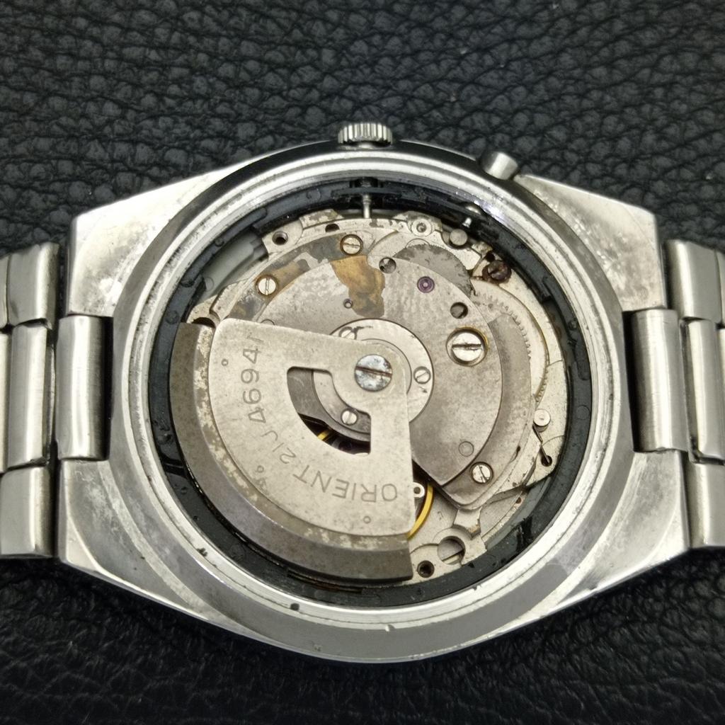 GENUINE VINTAGE ORIENT AUTOMATIC 46941 JAPAN MENS GREEN DIAL WATCH A701886-5 R207-a701886