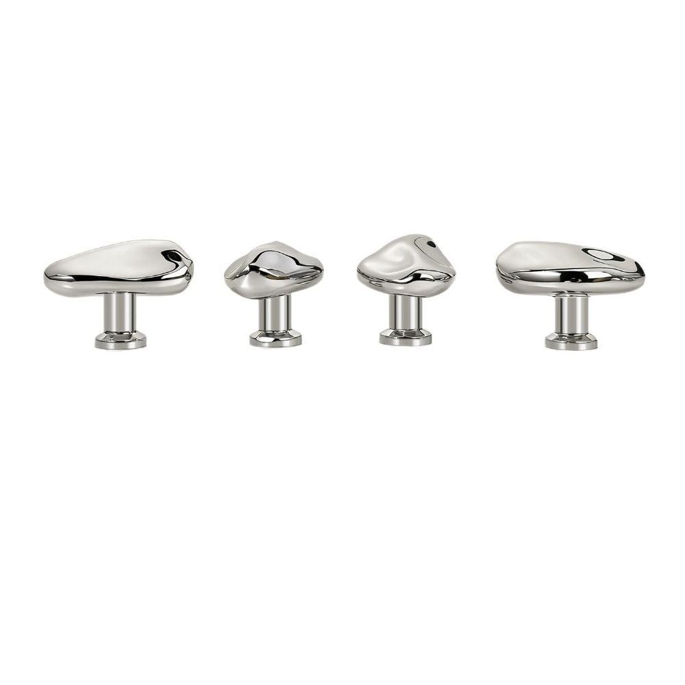 French-Style Silver Single Hole Handle Bright Silver Drawer Cabinet Handle Wardrobe Door