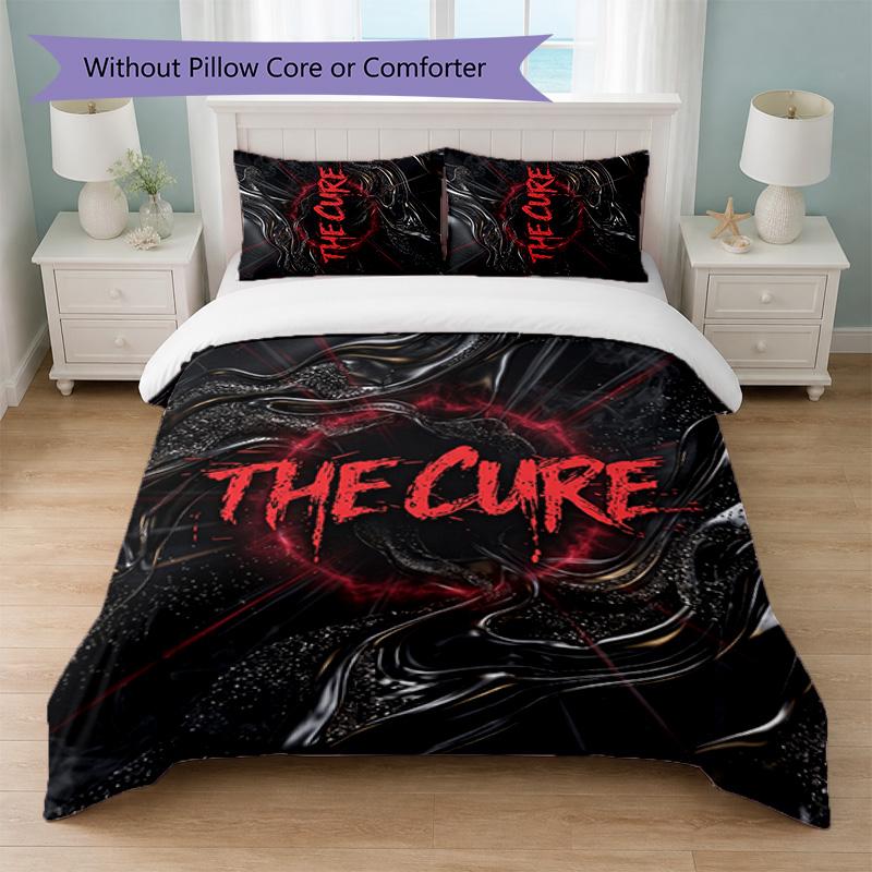 The Cure Print 3Pcs Bedding Set Duvet Cover With Two Pillowcases Soft Bed Linen For Household Bedroom