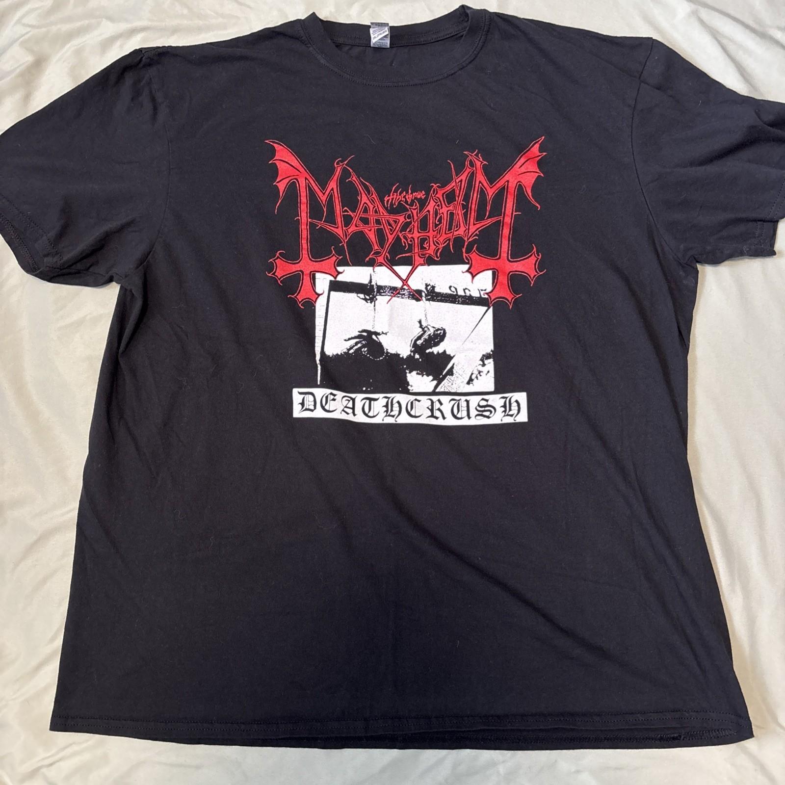Mayhem Black Metal Band Shirt XXL, Deathcrush, Norwegian Black Metal, Euronymous Unisex T-Shirt XXXL