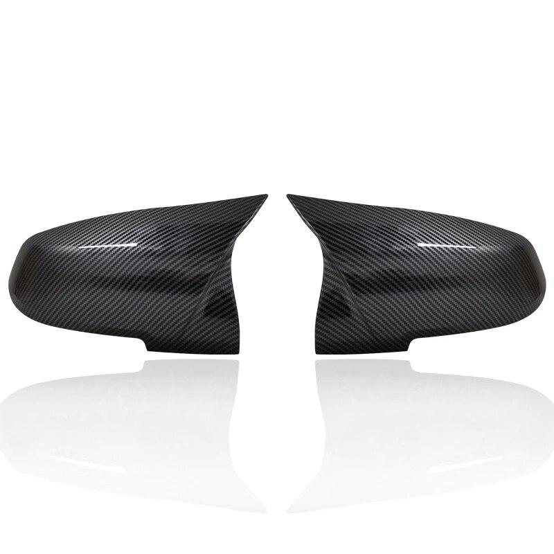 2 Pieces Rearview Mirror Cover Cap Carbon Black for BMW Series 1 2 3 4 X M 220i 328i 420i F20 F21 F22 F23 F30 F32 F33 F36 X1