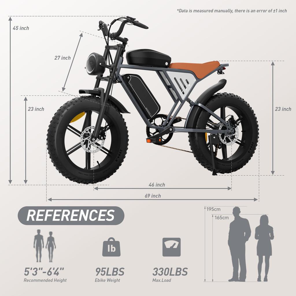 X70G Electric Bicycle - 750W motor, 80km range, maximum load capacity 150kg