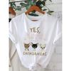 European Size Women's Short Sleeve T - Shirt, Cute Chihuahua Illustrations with Paw Prints & 'YES, I REALLY DO NEED ALL THESE' 'CHIHUAHUAS' Gold Text