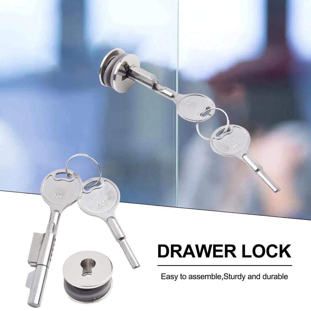 Display Cabinet Sliding Glass Door Lock Jewelry Showcase Lock Zinc Alloy Furniture Hardware Double Door Lock With Keys