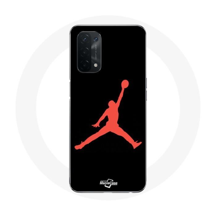 Coque pour Oppo A74 5G - Michael Jordan - Logo Rouge - Souple - Sportif - Mixte