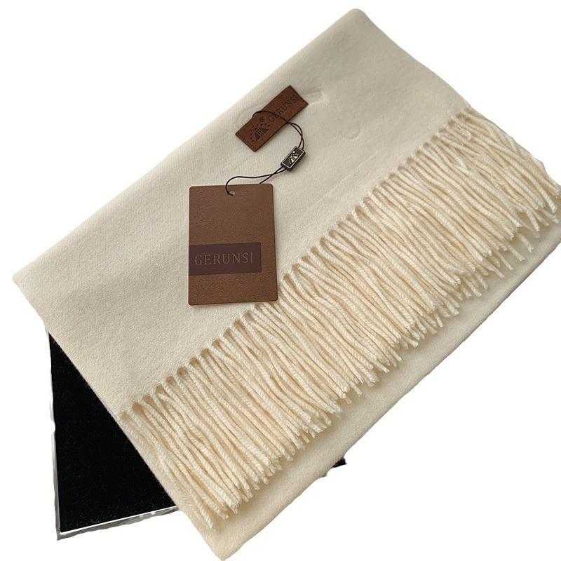 Scarf dual-purpose women's autumn and winter high-end imitation cashmere shawl with a classic solid color warm scarf