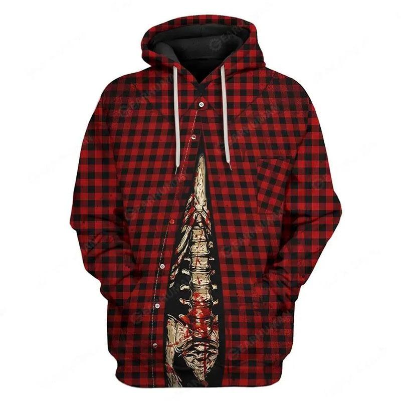 Spring And Autumn Fashion Men's Hoodie Horror Bloody Cosplay 3D Print Hoodies Street Casual Boy Sweatshirt Men's Oversized Top Clothing