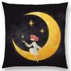 Cute Cartoon Animal Kitten Fantasy Elk Beautiful Girl Forest Shining Star Cushion Cover Sofa Pillow
