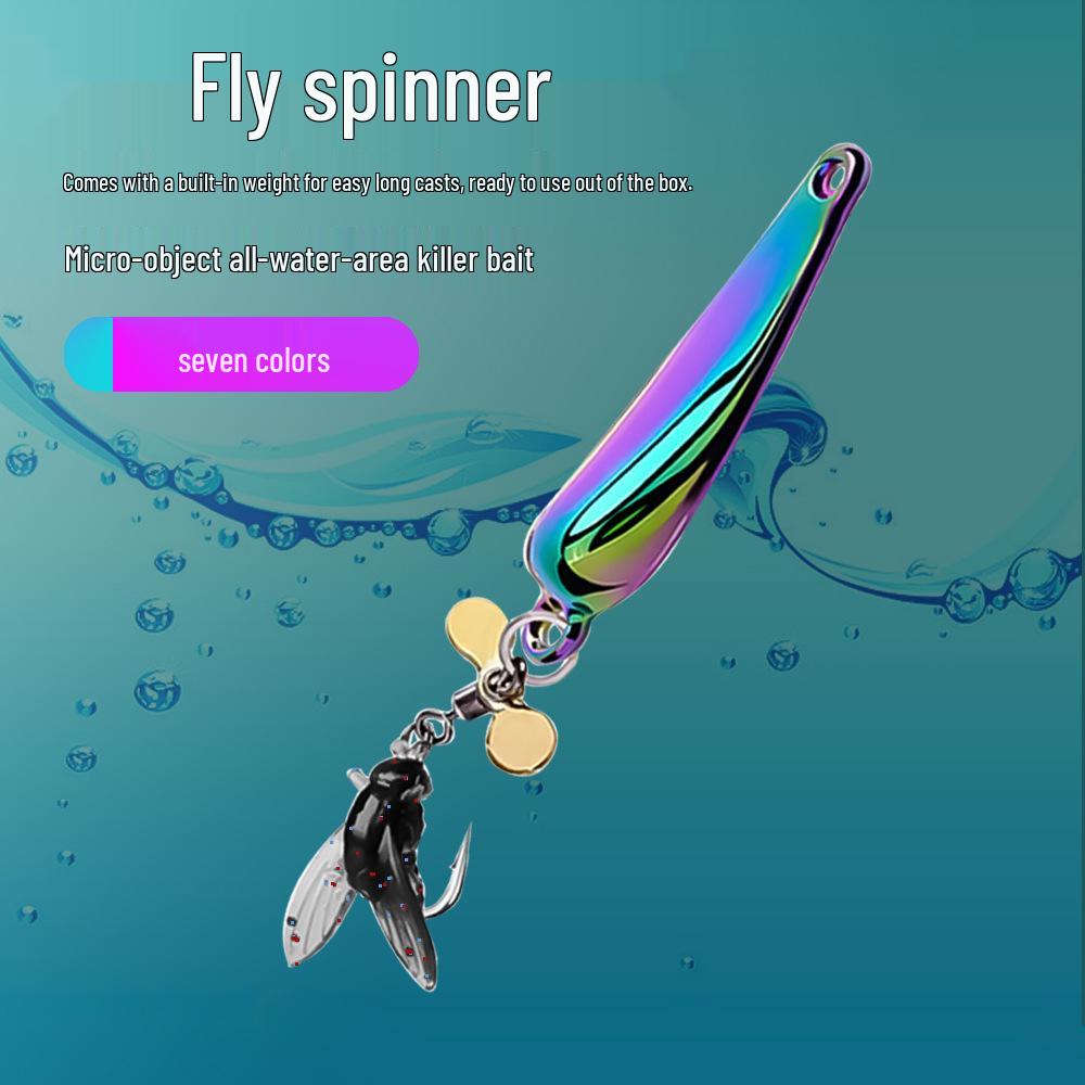 Lure Long Cast Propeller Spinner Soft Bait Fly Hook for Bass and Whitefish Fishing.