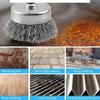Versatilitys Drill Mounted Wire Brushes 9PCS Carbon Steel Construction For Efficient Rust Paint Debris Removal Tool