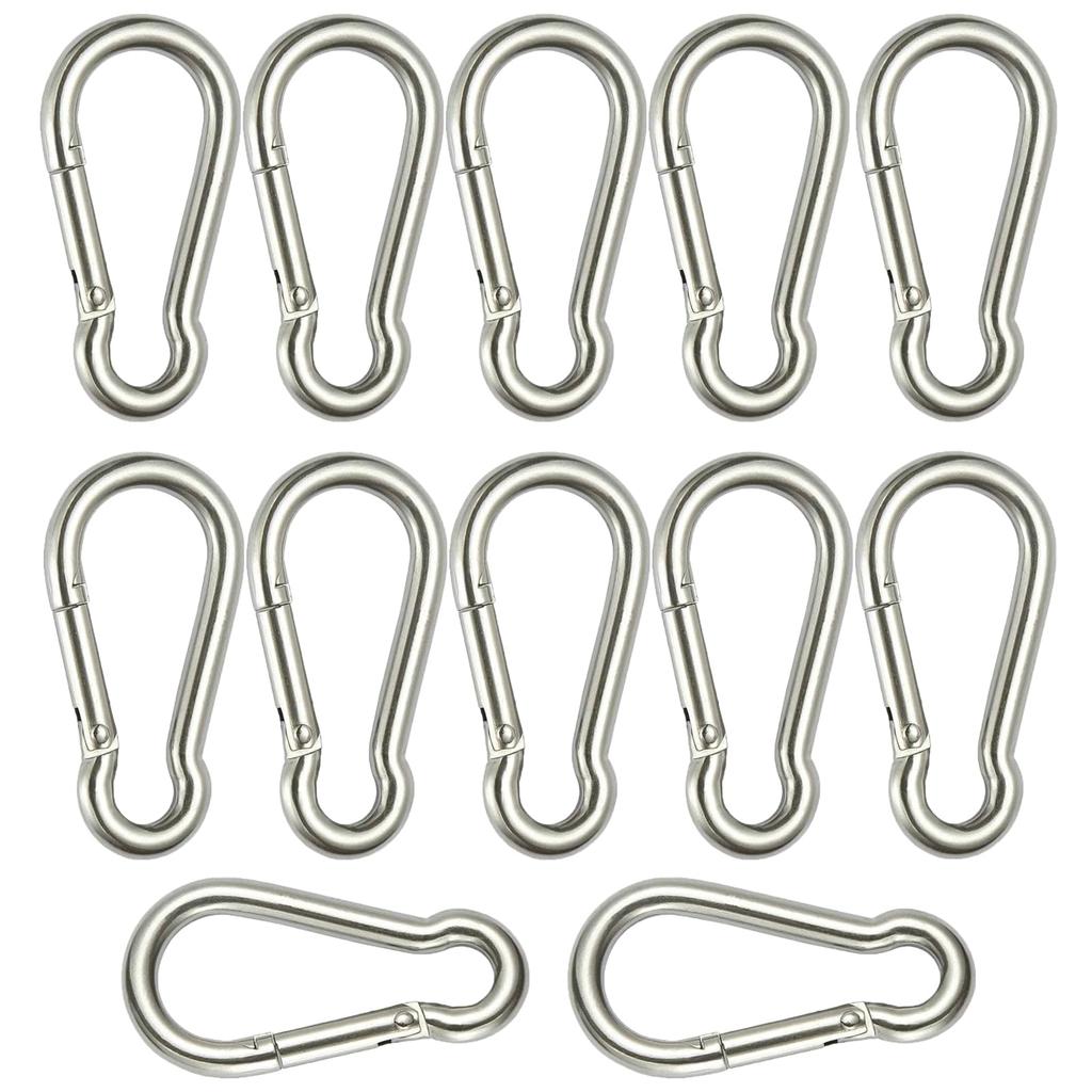JOLIRSBOX Karabinerschlüssel Edelstahl Federhaken Karabiner Set 12 (6cm, Sets)