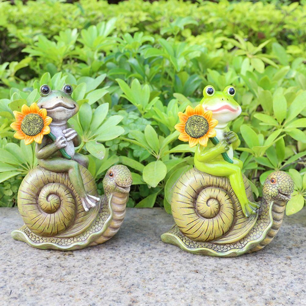 Creative Animal Sculpture Cute Miniatures Figurine Desktop Ornament Frog Statue Balcony