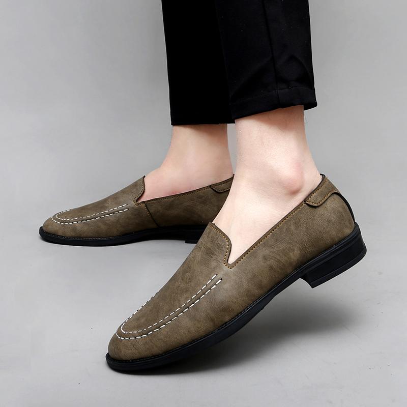 Herren Flats Echtleder Herren Freizeitschuhe Luxusmarke Herren Bequeme Slipper Mokassins Atmungsaktiv Slipper Fahrschuhe