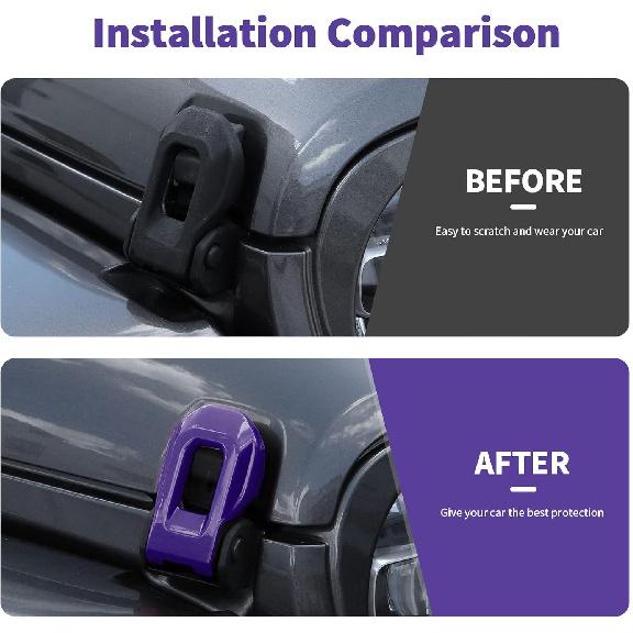 Hood Latch Lock Catch Brackets Cover Trim Fit for 2018-2025 Jeep Wrangler JL JLU & Gladiator JT(Purple)