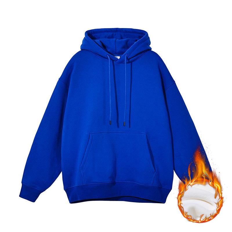 Unisex Heavyweight Hoodie: Solid Color American Street Style for Autumn/Winter