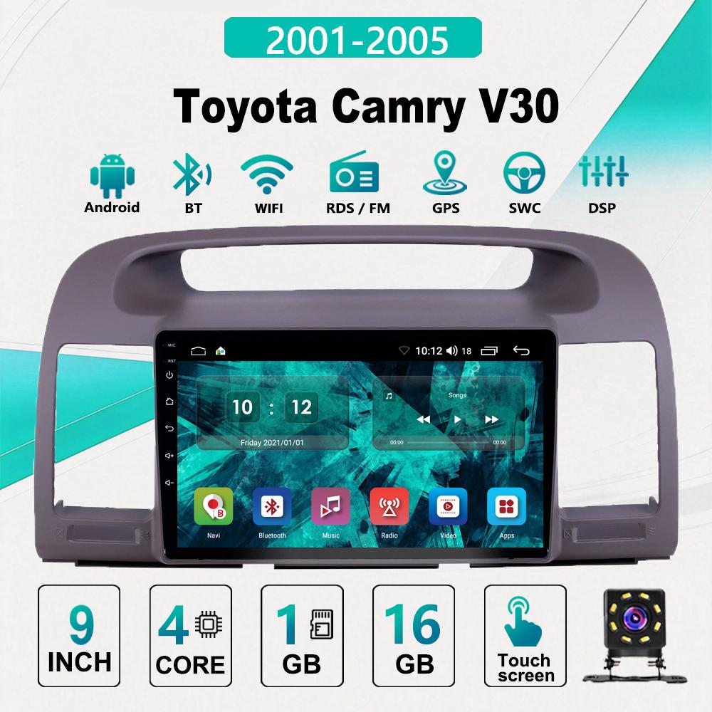 2Din Android Car-Play Car Radio,Toyota Camry V30 2001-2005,Multimedia Player Head Unit Stereo GPS Navigation BT WIFI,1+16GB