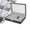 24 Black Watch Storage Box Case Bracelet Bangle Jewelry Display Collection Tray