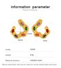 Vintage Multi-color Zirconia Ear Cuffs, 18K Gold Titanium Steel, Elegant Earrings