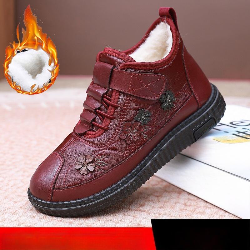 New Women's Cotton Shoes, Soft-soled Anti-slip Shoes, Fleece and Thickened Warm Cotton Boots