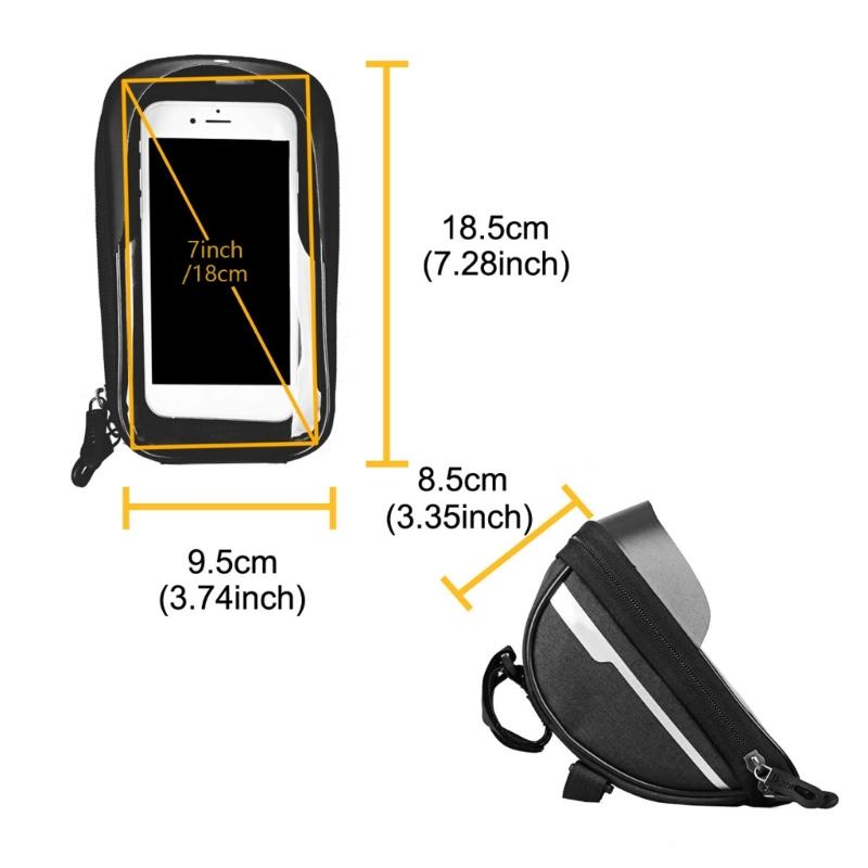 Waterproofs Cyclings Handlebars Bag Bicycles Upper Tube Bag Bicycles Front Frame Phone Stand Bag Easy To Install