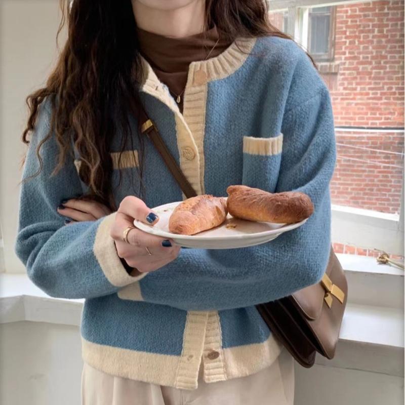 Autumn New Vintage O Neck Knitted Sweater Cardigans Women Elegant Casual Solid Loose Outer Knitted Cardigan Coat Women Fashion Winter Sweaters 25535