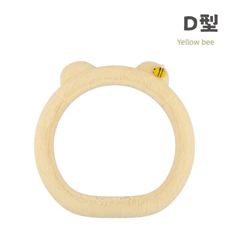

Car Steering Wheel Cover for Women, Winter Plush Cute Cartoon B, Winter Car Interior Decoration, Non-Slip, Warm, Furry Steering Wheel Cover Plush (Type D--Yellow Bee)
