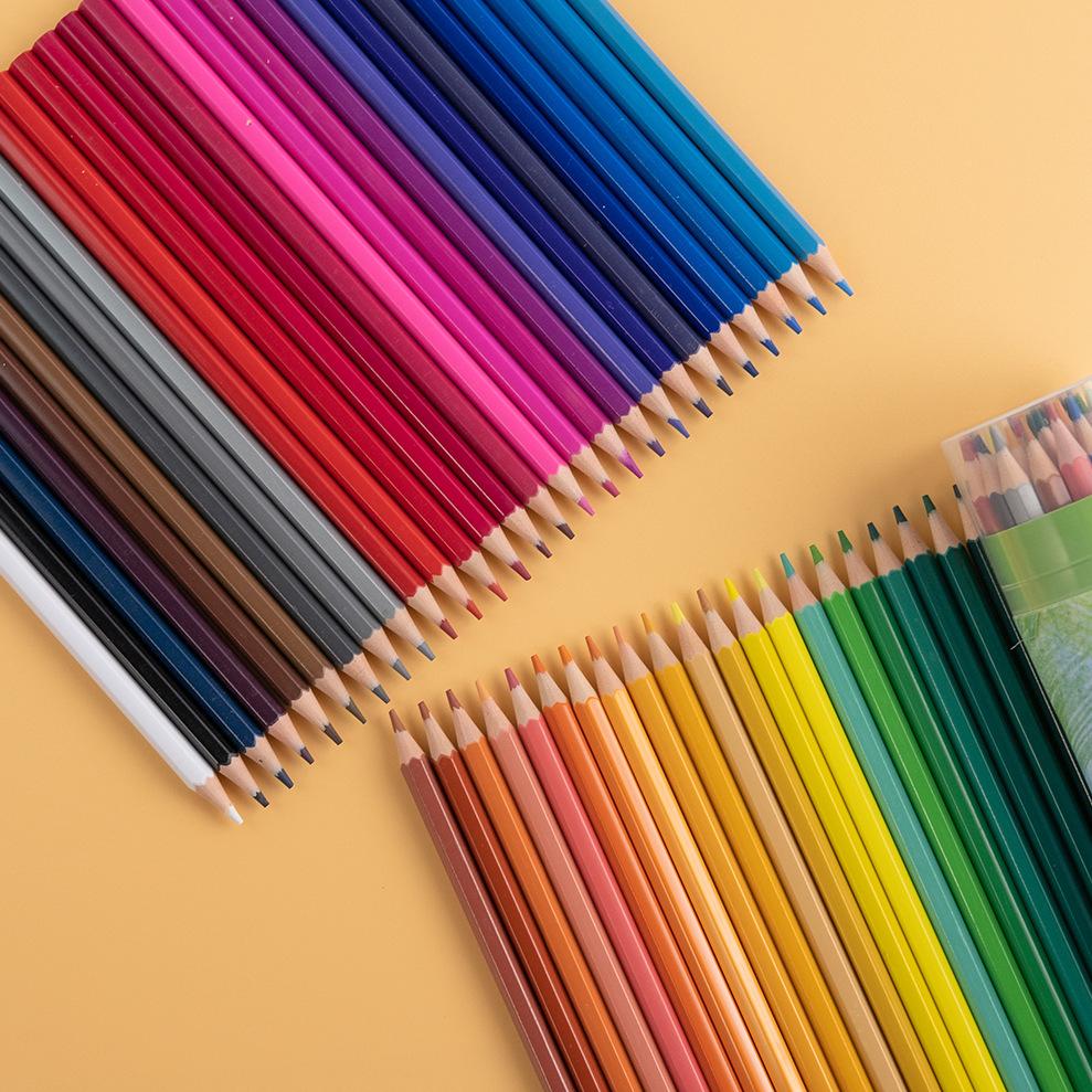 48 Colors Oil Based Colored Pencils Set Barrel Pack Drawing Sketching Coloring Pencils for Students