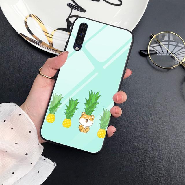Cute Corgi Dog Case For Samsung Galaxy A71 A72 A70 A73 A53 A13 5g A03 A22 A21s A03 Core A42 A52 Animal Tempered Glass Cover