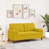 Vidaxl 2-Seater Sofa with Cushions, Yellow, 140 Cm, Velvet