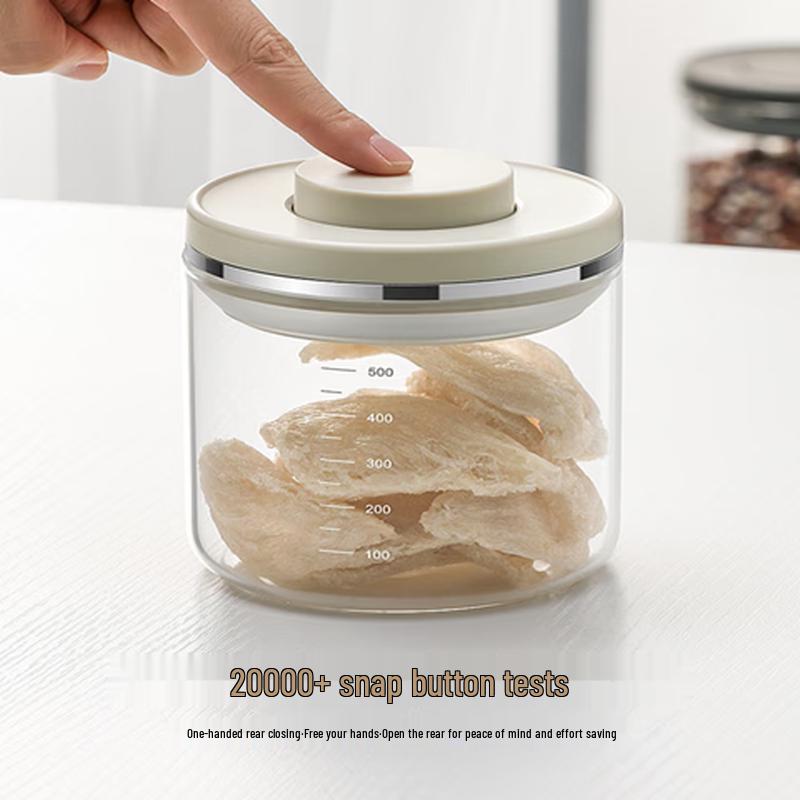 Airtight Press-Type Glass Storage Canister