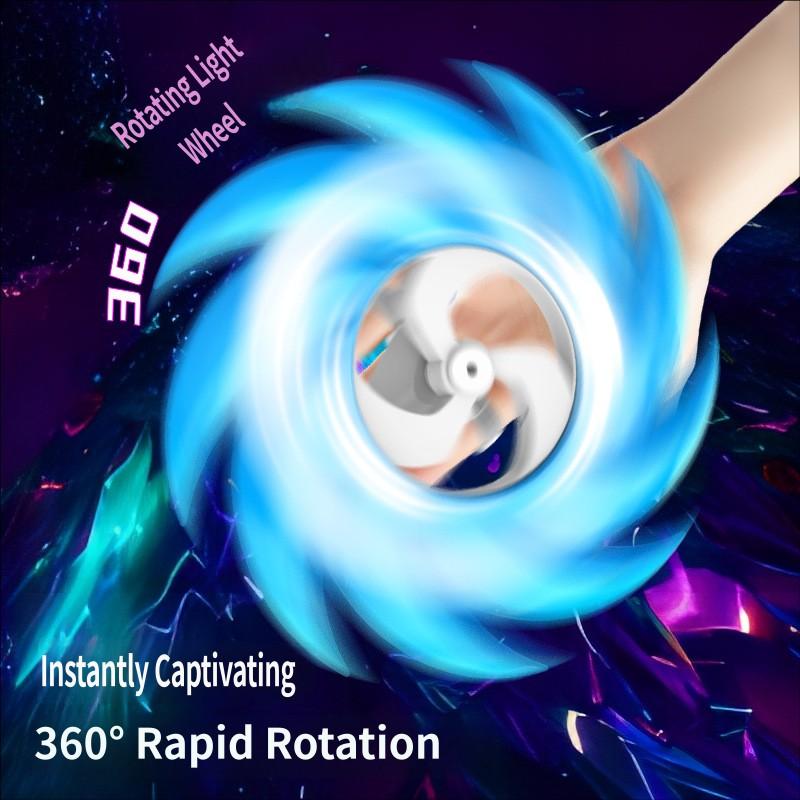 Octescent Light Wheel Rotating Luminous Toys Gift Props Rechargeable 3D Printing Cosplay Battle Game For Kids Spiral Sword