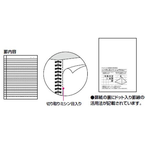 KOKUYO Campus Twin Ring Notebook Dotted Ruled A6 B Ruled 50 Sheets S-T155BTN