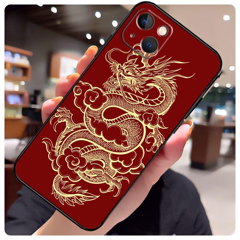 Chinese Dragon Case For iPhone 16 Pro Max 14 13 12 11 15 17 Pro Max mini 15 16 Plus 16e 17 Air Phone Cover