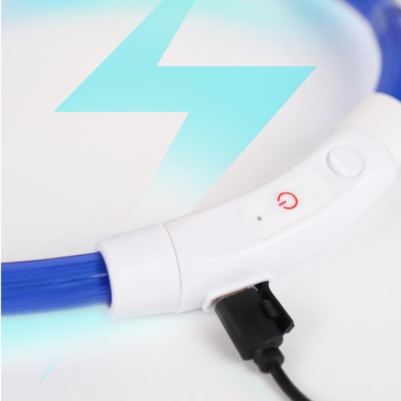 LED Luminous Collar USB Charging Luminous Three Flashing Modes Teddy Golden Retriever Bichon Pet Dog Luminous Collar