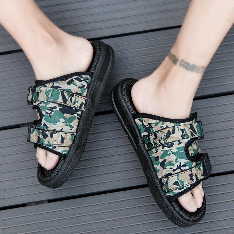 

Модные мужские сандалии, новые летние нескользящие сандалии для отдыха на открытом воздухе с мягкой подошвой, модная пляжная обувь, повседневные легкие удобные шлепанцы 45 зелёный