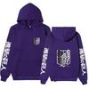Attack on Titan Hoodie Unisex Fleece Sweatshirt Eren Mikasa Levi Character Print Autumn Winter Casual Pullover