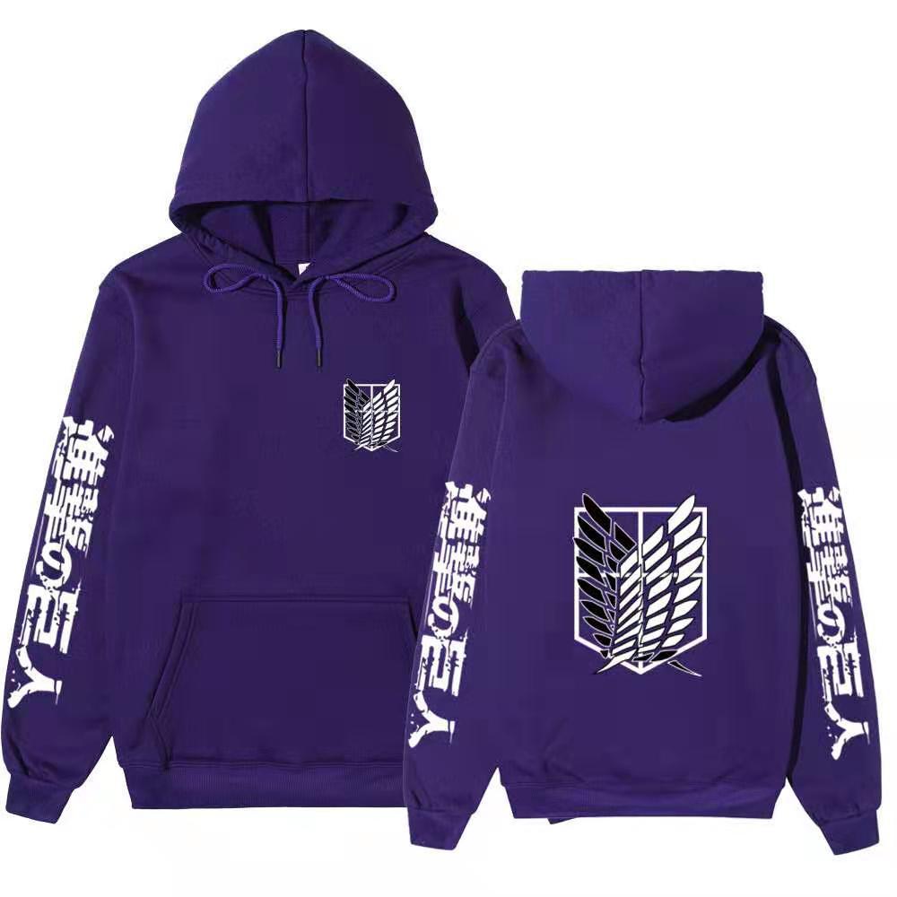 Attack on Titan Hoodie Unisex Fleece Sweatshirt Eren Mikasa Levi Character Print Autumn Winter Casual Pullover