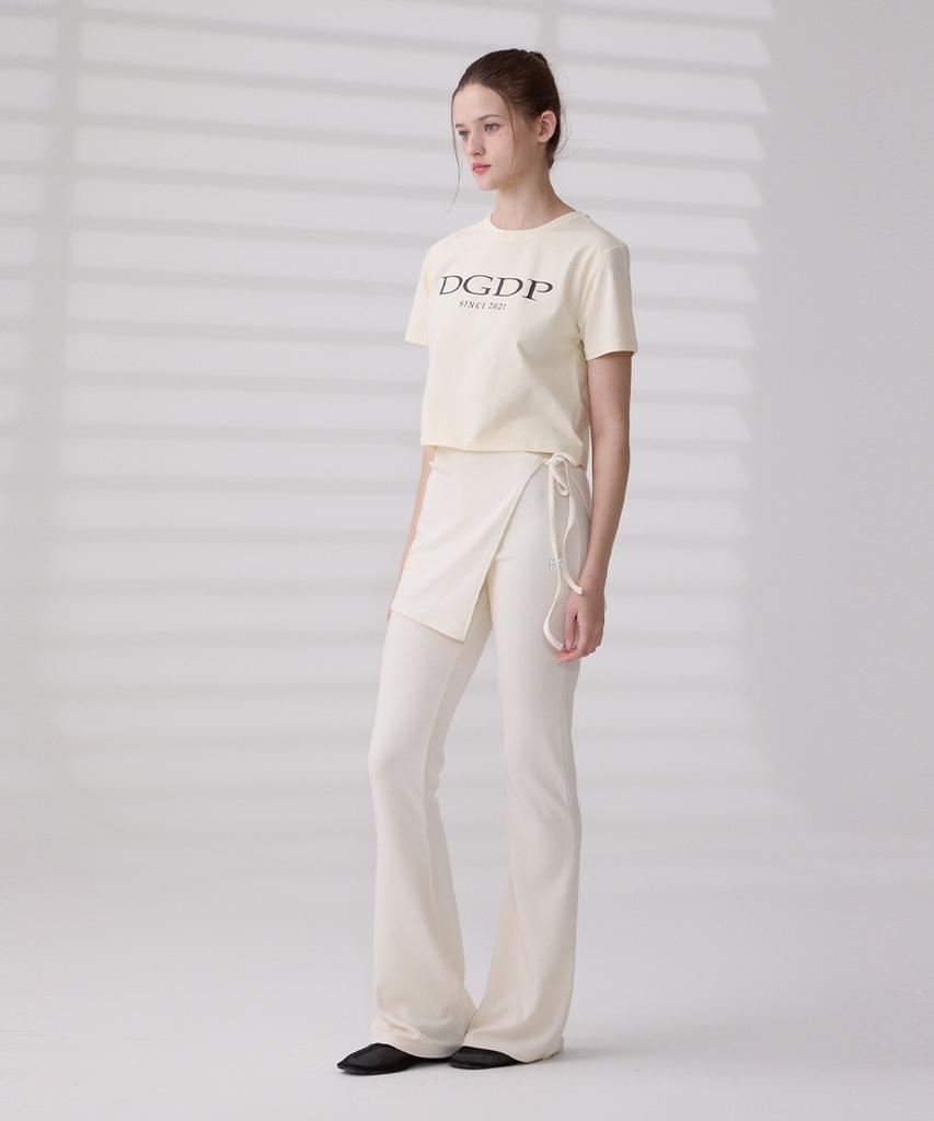 DANGLEDROP [Set] Dgdp Bootcut Line Pants + Layered Wrap Skirt 2 Colors