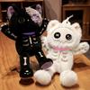 35Cm 2 Colors Skeleton Cat Plush Toys Unique Cat Stuffed Animals Halloween Skeleton Cat Plush Doll Eid Mubarak  Halloween Gifts