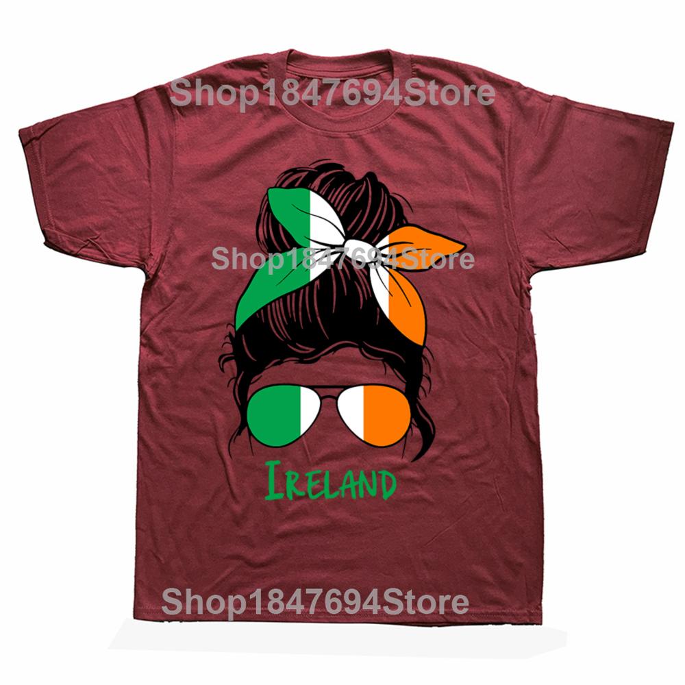 Funny Irish Girl Ireland Flag Woman Proud T Shirt Graphic Cotton Streetwear Short Sleeve Birthday Gifts Summer Style Tshirt Men