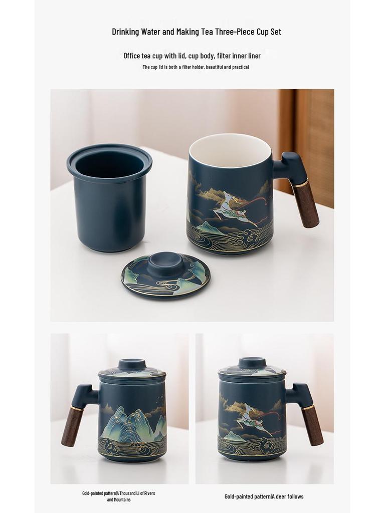 A Thousand Li of Rivers and Mountains Tea Set: Elegant Gift Box for Friends and Elders