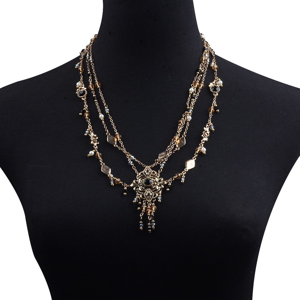Luxury Baroque Headwear Necklace Lolita Gothic Headpiece Necklace Ethnic Style Jewelry Cosplay