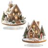 Winter Snowman Table Centerpieces Acrylic Christmas Decor, Gingerbread House Tree Ornaments, Holiday Home Decorations Waterproof Desktop for